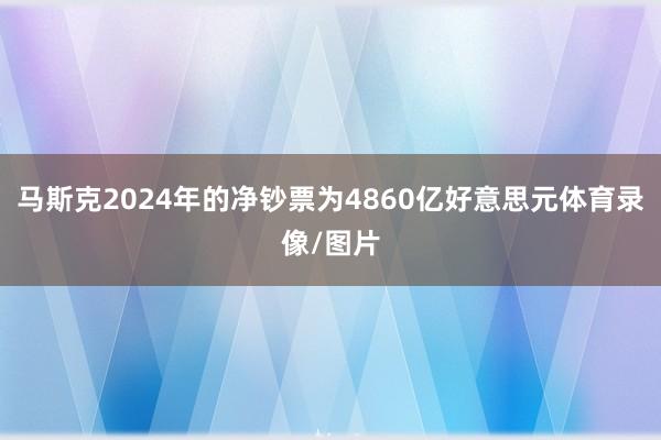 马斯克2024年的净钞票为4860亿好意思元体育录像/图片