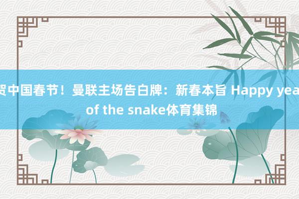 贺中国春节！曼联主场告白牌：新春本旨 Happy year of the snake体育集锦