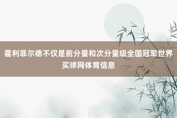霍利菲尔德不仅是前分量和次分量级全国冠军世界买球网体育信息