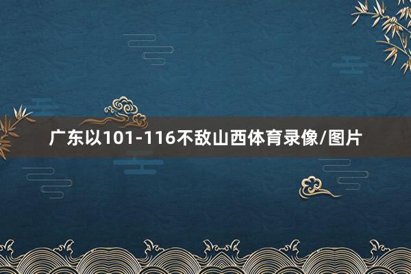 广东以101-116不敌山西体育录像/图片