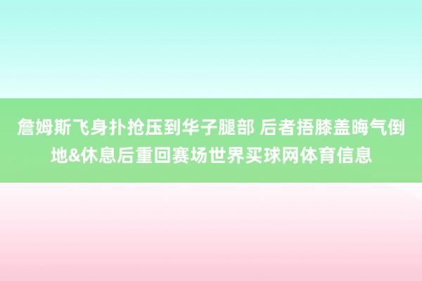 詹姆斯飞身扑抢压到华子腿部 后者捂膝盖晦气倒地&休息后重回赛场世界买球网体育信息