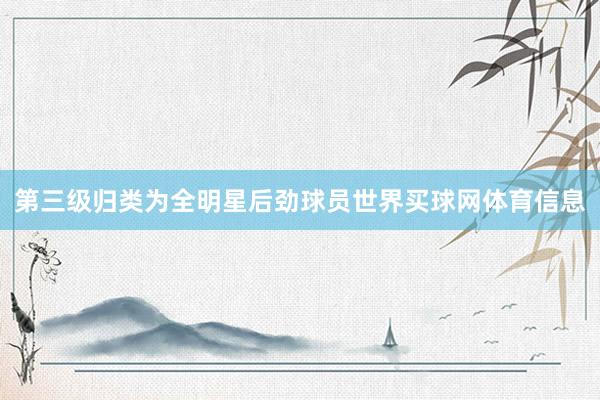 第三级归类为全明星后劲球员世界买球网体育信息