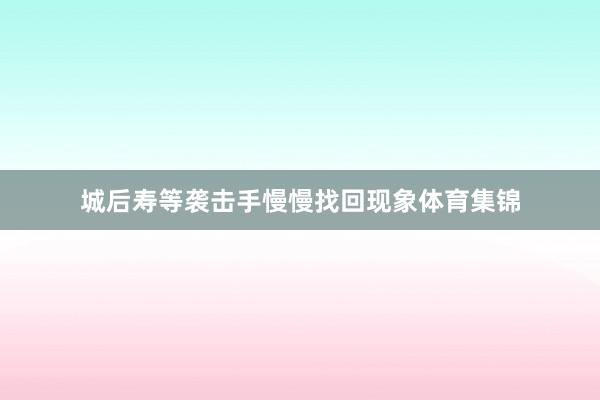 城后寿等袭击手慢慢找回现象体育集锦