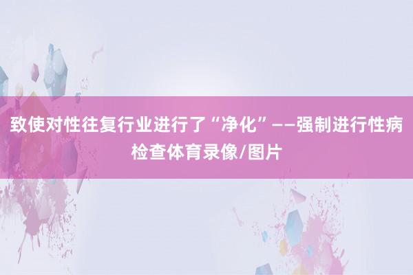 致使对性往复行业进行了“净化”——强制进行性病检查体育录像/图片