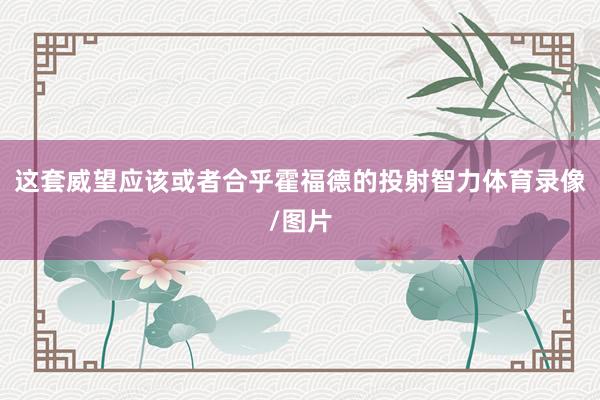 这套威望应该或者合乎霍福德的投射智力体育录像/图片