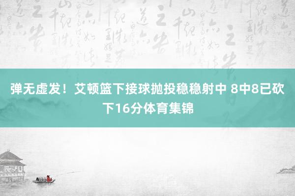 弹无虚发！艾顿篮下接球抛投稳稳射中 8中8已砍下16分体育集锦