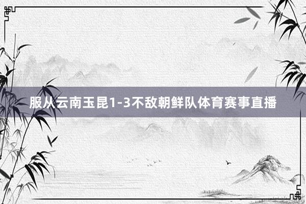 服从云南玉昆1-3不敌朝鲜队体育赛事直播