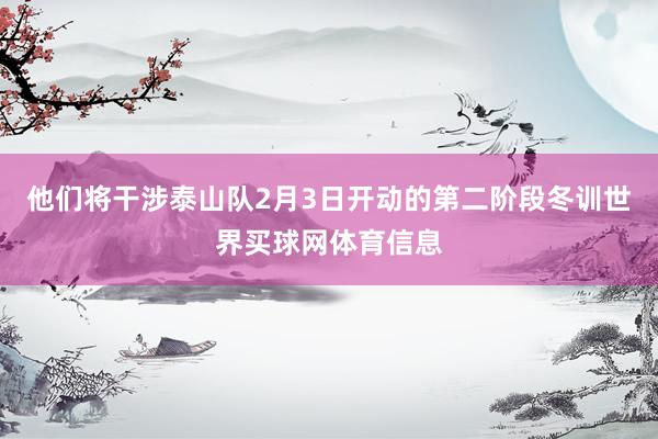 他们将干涉泰山队2月3日开动的第二阶段冬训世界买球网体育信息