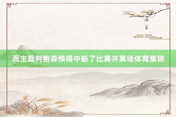 而主裁判鲍森倏得中断了比赛并离场体育集锦