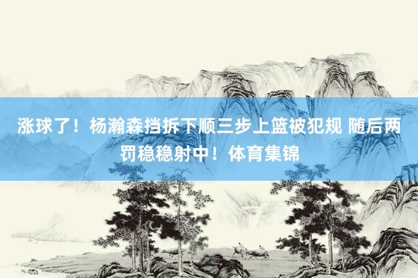 涨球了！杨瀚森挡拆下顺三步上篮被犯规 随后两罚稳稳射中！体育集锦