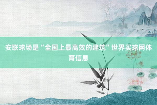 安联球场是“全国上最高效的建筑”世界买球网体育信息