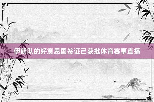 伊朗队的好意思国签证已获批体育赛事直播