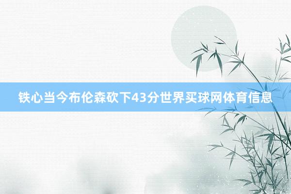铁心当今布伦森砍下43分世界买球网体育信息